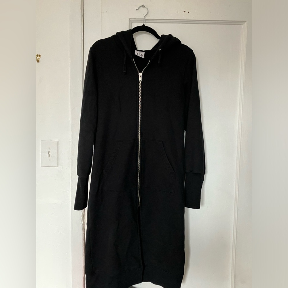 OAK NYC Black Long hoodie zip sweatshirt